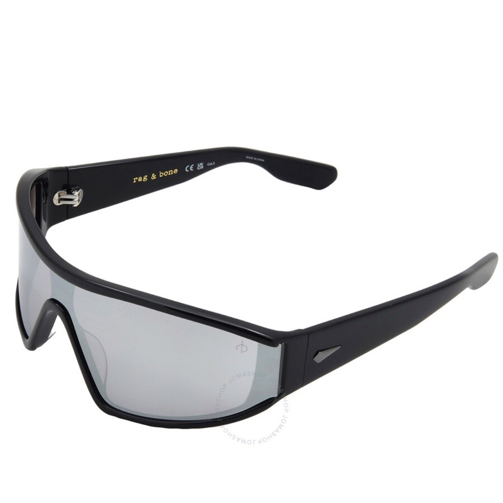 rag & bone Sleek Black Sunglasses with Reflective Lenses